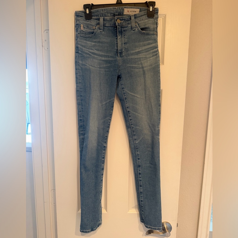 Ag Light Blue Skinny Jeans, High Rise Waist Size 26